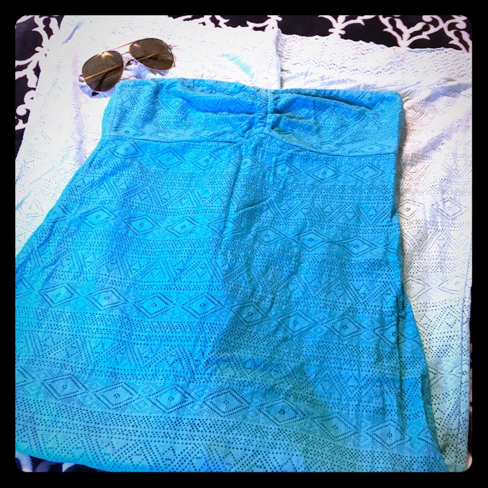 EUC🌺 Roxy strapless ombré Beach chic dress
